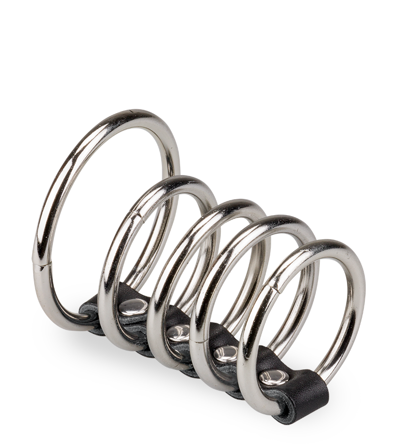 Peniskäfig aus 5 Metall-Cockringen