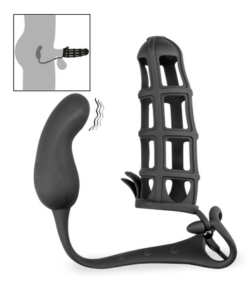 Peniskäfig mit Hodenring und Analvibrator