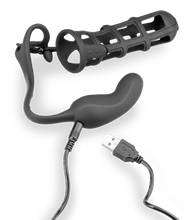 Laden Sie das Bild in den Galerie-Viewer, Peniskäfig mit Hodenring und Analvibrator