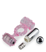 Laden Sie das Bild in den Galerie-Viewer, Penisring mit 2 Vibro-Bullets