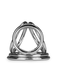 Laden Sie das Bild in den Galerie-Viewer, Penisring mit Hodenteiler aus Edelstahl Bondy