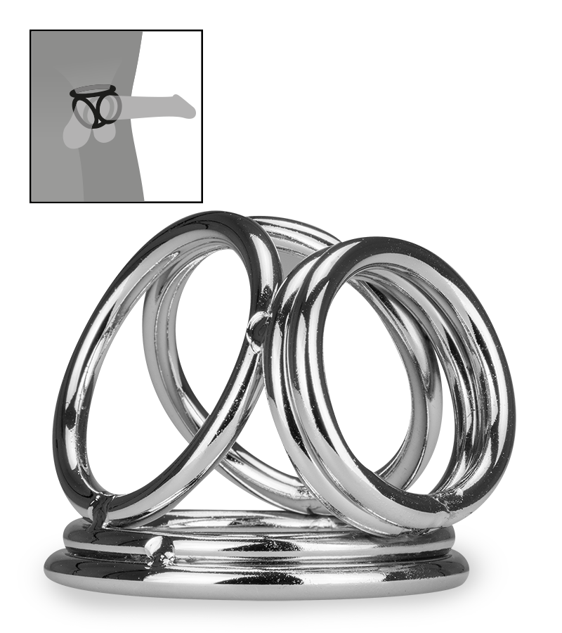 Penisring mit Hodenteiler aus Edelstahl Bondy