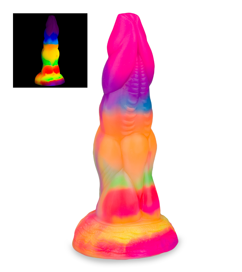 Phosphoreszierender Fantasy-Dildo mit Saugnapf Chimäre