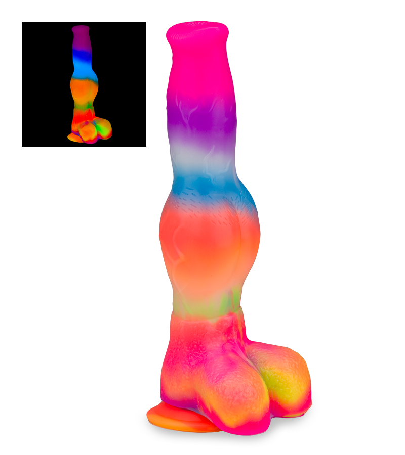Phosphoreszierender Saugnapf-Dildo Dobermann