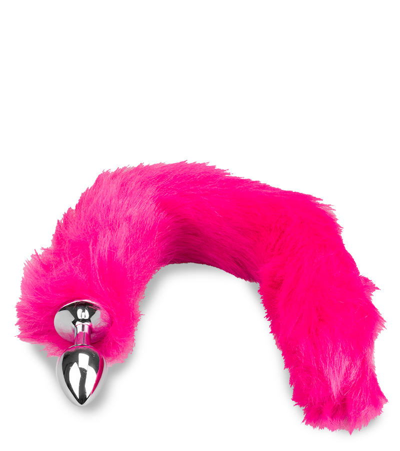 Pinker Foxtail-Plug mit Kunstfell