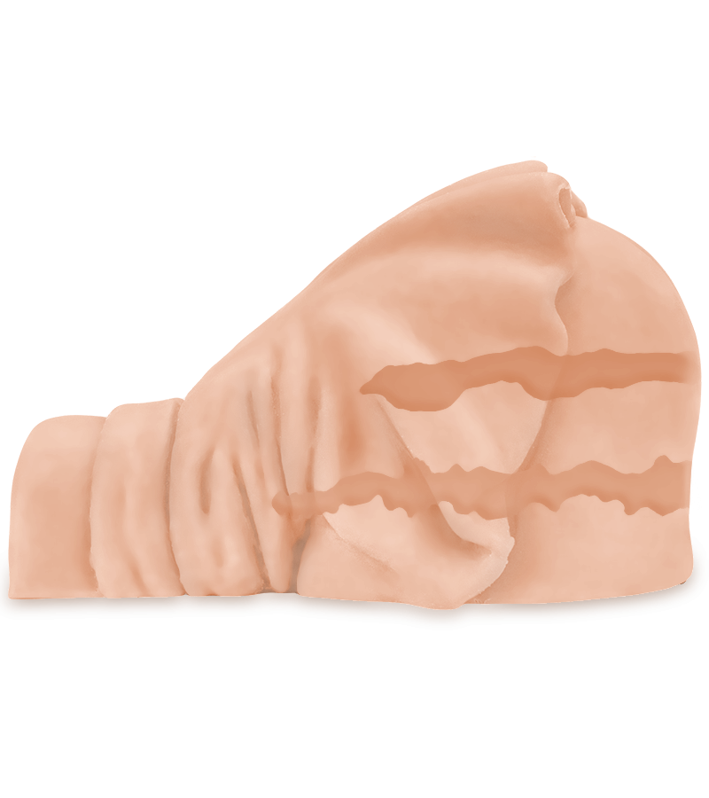 Po-Masturbator Vagina und Anus mit Minirock