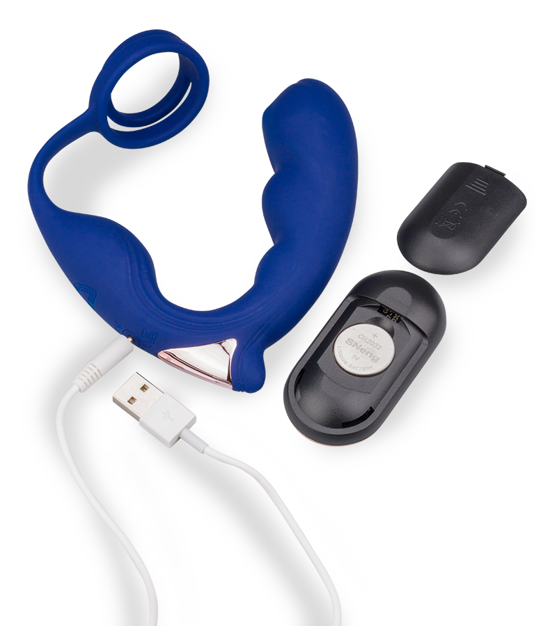 Prostata-Massagegerät mit Doppel-Cockring Fury