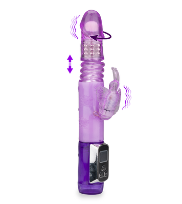 Rabbit-Vibrator Butterfly mit Stoß- und Rotationsfunktion