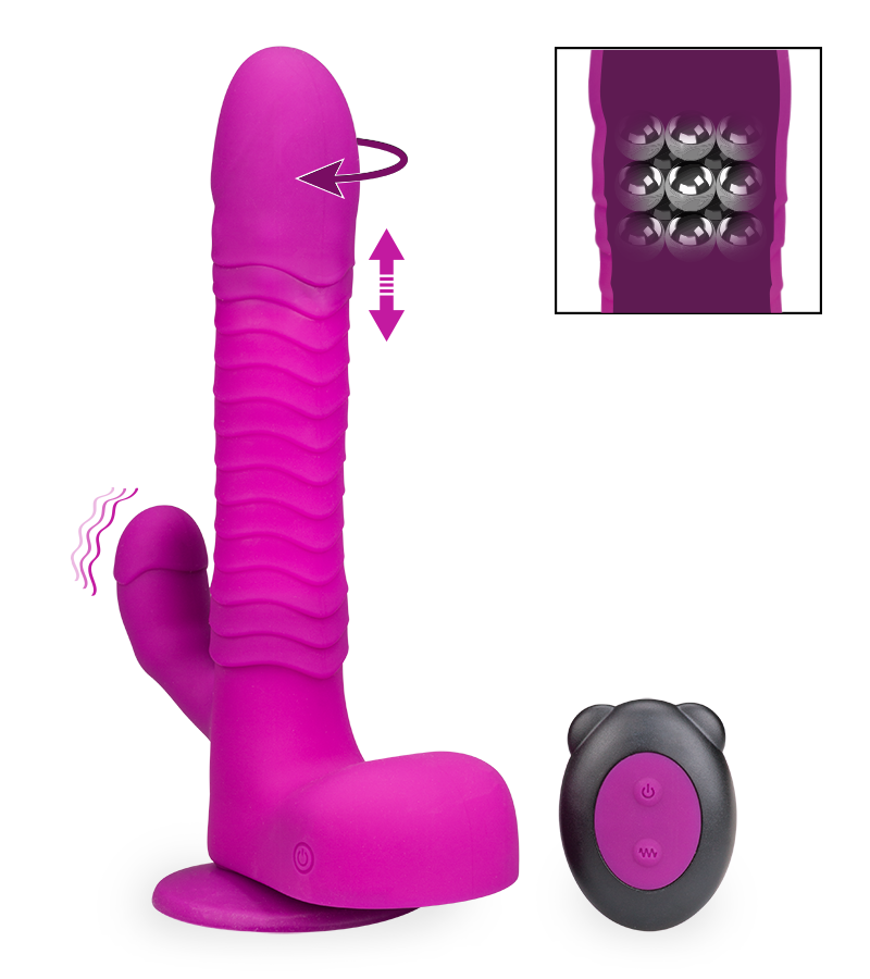Rabbit-Vibrator mit Saugnapf