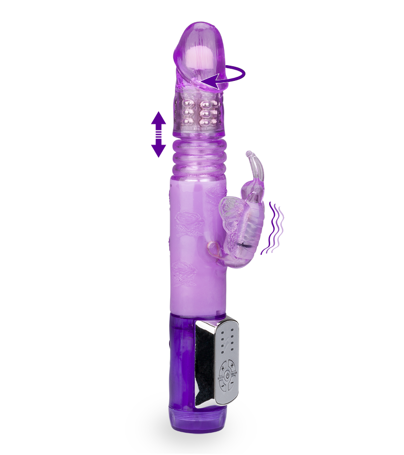 Rabbit-Vibrator mit Stoßfunktion Butterfly Prince