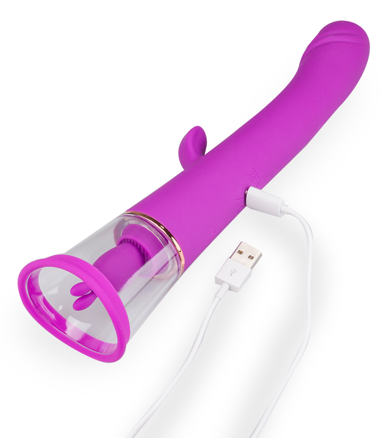 Rabbit-Vibrator mit Vagina-Pumpe Fine
