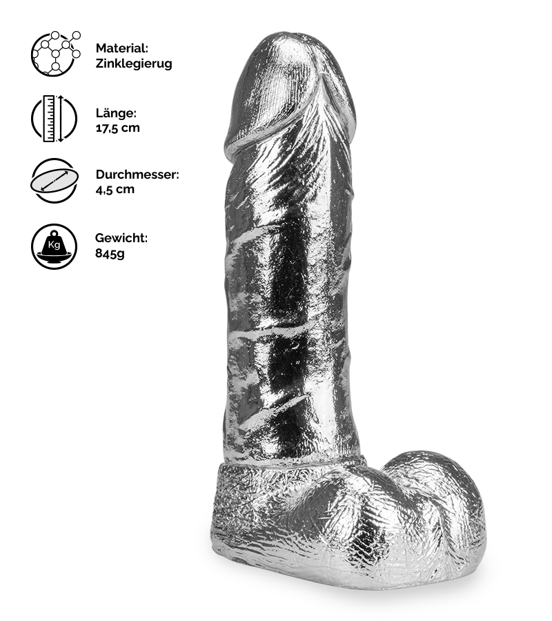 Realistischer Dildo aus Metall Rocky