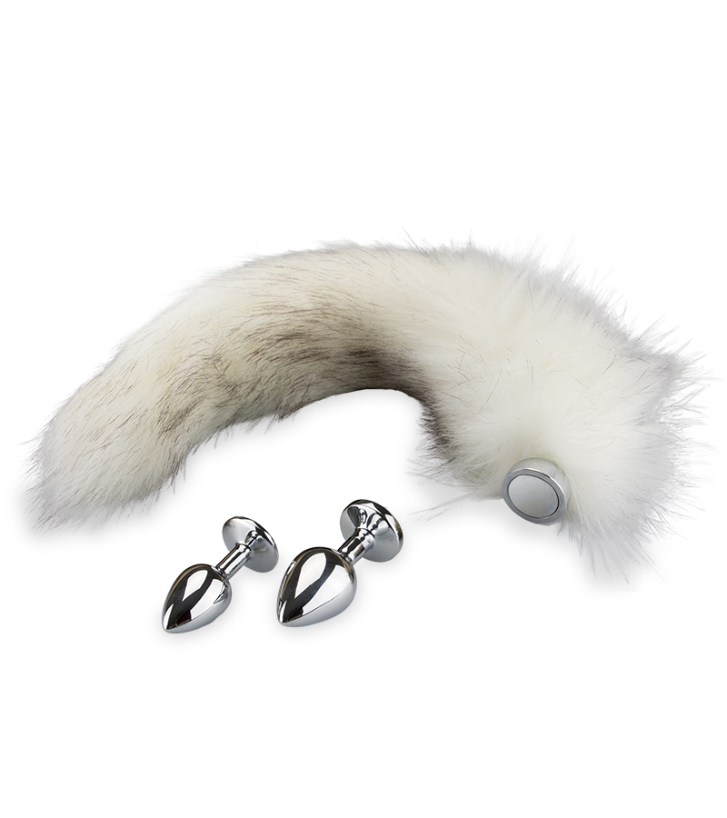 Rosebud-Plug im Doppelpack mit Magnet-Fuchsschwanz