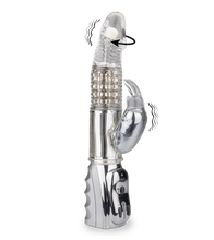 Laden Sie das Bild in den Galerie-Viewer, Rotierender Rabbit-Vibrator Silver Pleasure