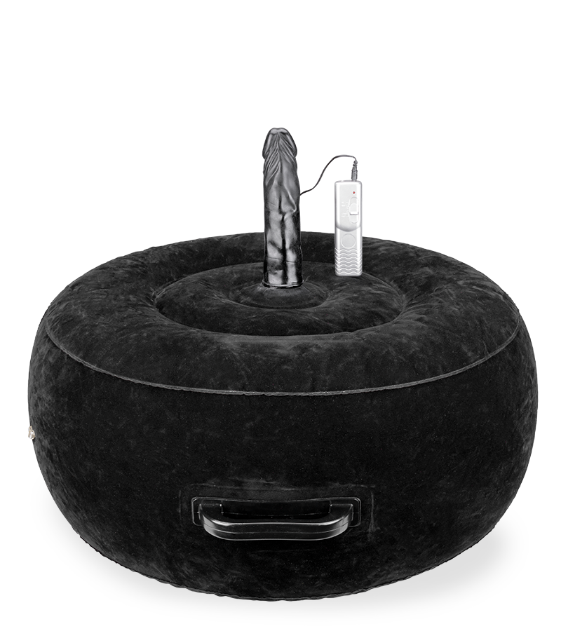 Rundes aufblasbares Sexkissen mit Dildovibrator Crazy Rider