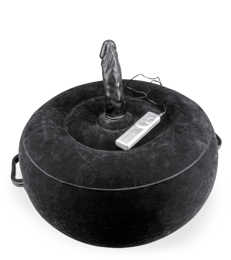 Rundes aufblasbares Sexkissen mit Dildovibrator Crazy Rider