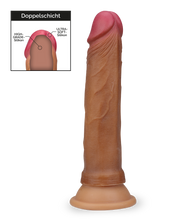 Laden Sie das Bild in den Galerie-Viewer, Saugnapf-Dildo mit Doppelschicht aus Liquid Silicone