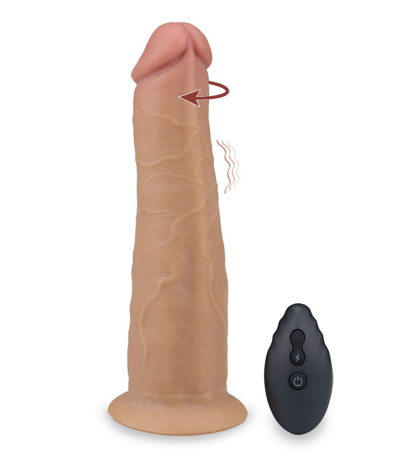 Saugnapf-Dildo mit Vibration und Rotation Jim 20 cm