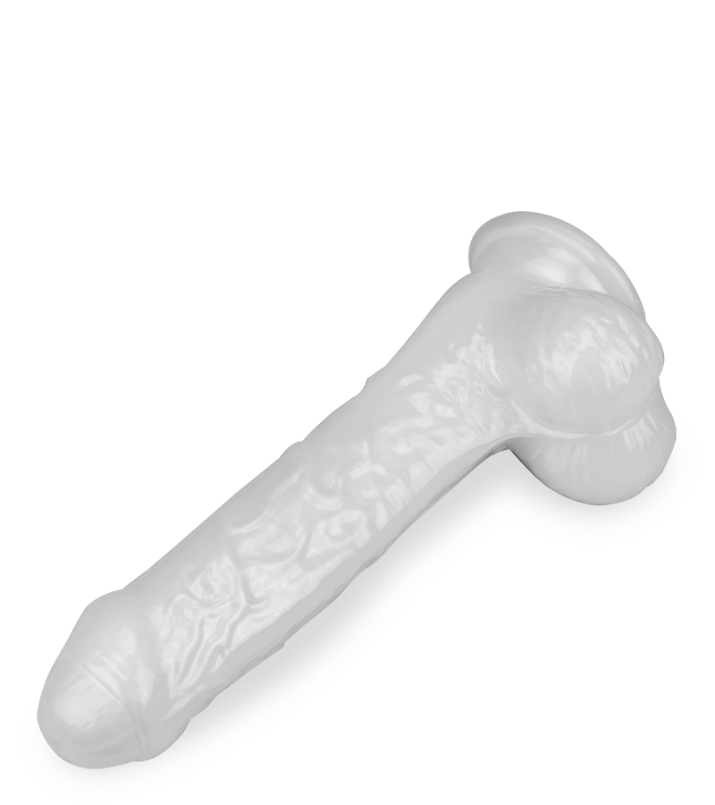 Saugnapf-Dildo mit Vorhaut Woody