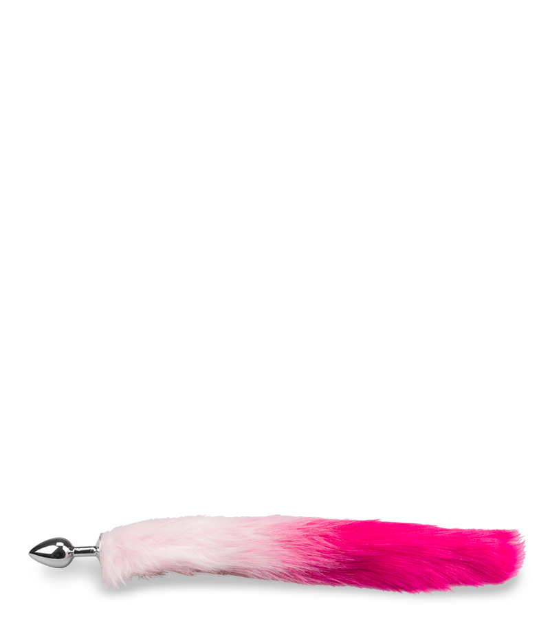 Schwanz-Plug mit Fuchsschwanz in Rosa und Pink