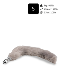 Laden Sie das Bild in den Galerie-Viewer, Schwanz-Plug mit grauem Hundeschwanz