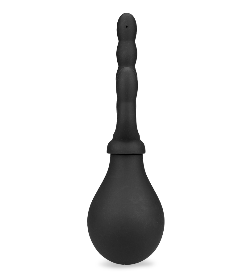 Schwarze Birnenspritze mit doppeltem Aufsatz