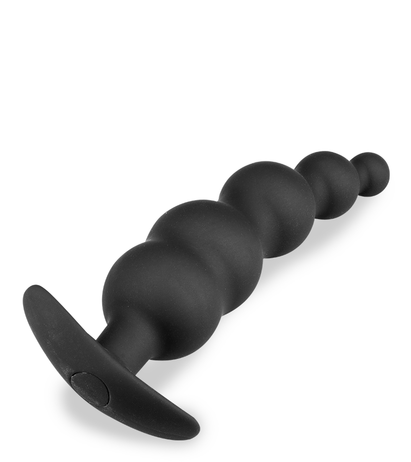 Schwarzer Plug mit 5 Analkugeln
