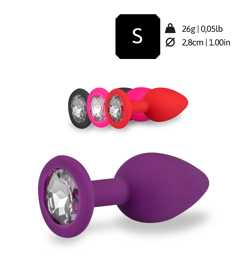 Silikon-Analschmuck mit Schmuckstein – 4 Farben