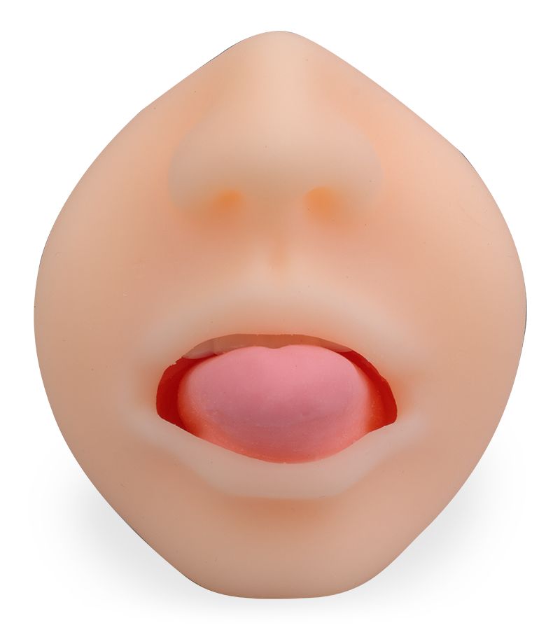 Taschenmuschi mit Mund und Zunge