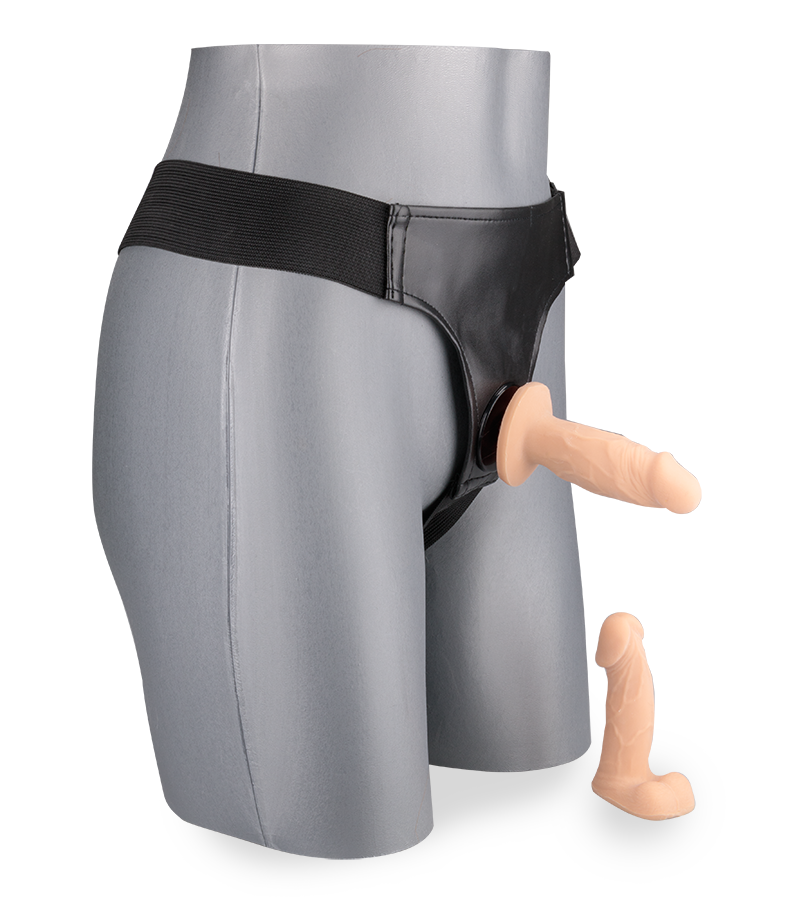 Umschnaller mit zwei kleinen Analdildos