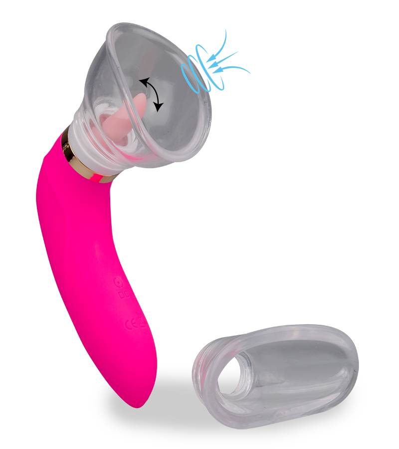 Vagina-Pumpe mit Cunnilingus-Effekt, 2 Aufsätze