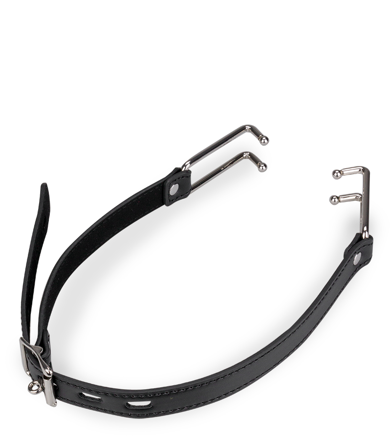 Verstellbarer Mundspreizer aus Kunstleder und Metall