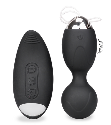 Vibrierende Liebeskugeln mit Klitorisstimulator als Fernbedienung