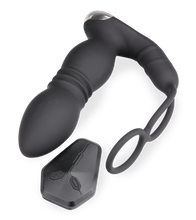 Laden Sie das Bild in den Galerie-Viewer, Vibrierender Analplug mit Stoßfunktion und Doppel-Cockring Paolo