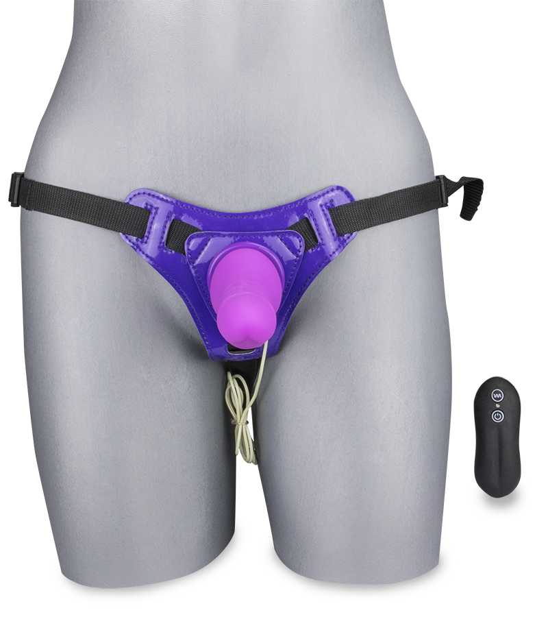 Vibrierender Strap-On-Dildo mit kugelförmiger Basis