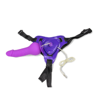 Laden Sie das Bild in den Galerie-Viewer, Vibrierender Strap-On-Dildo mit kugelförmiger Basis