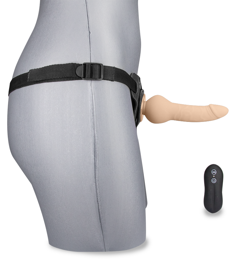 Vibrierender Strap-On-Dildo mit kugelförmiger Basis