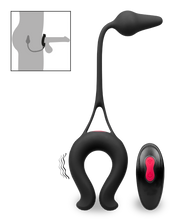 Laden Sie das Bild in den Galerie-Viewer, Vibro-Penisring mit Analplug Lucifer